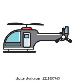 illustrated vector of helicopter isolated