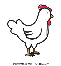 illustrated vector of hen isolated