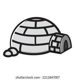 Illustrated Vector Of Igloo Isolated