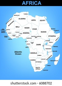 Illustrated vector map of Africa