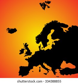 illustrated vector map of Europe