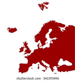 illustrated vector map of Europe