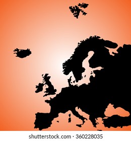 illustrated vector map of Europe