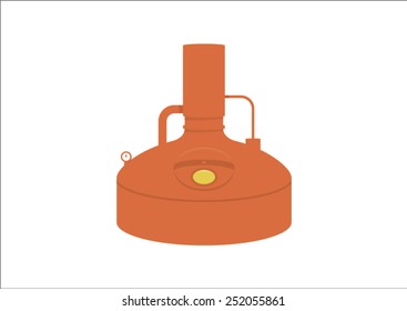 Illustrated vector Mash Tun - brewing equipment