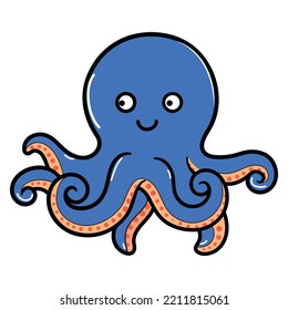 illustrated vector of octopus isolated