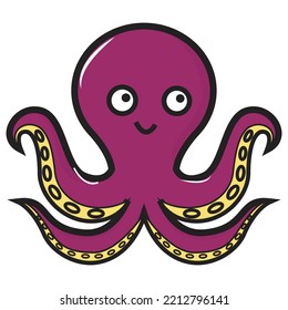 illustrated vector of octopus isolated