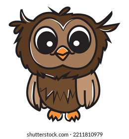 illustrated vector of owl isolated