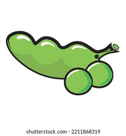 illustrated vector of peas isolated