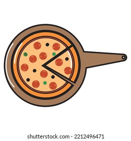 illustrated vector of pizza isolated 