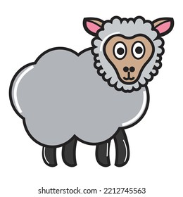 illustrated vector of sheep isolated