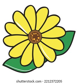 illustrated vector of sunflower isolated