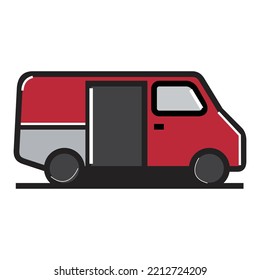 illustrated vector of van isolated