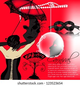 Illustrated vintage items - vector illustration