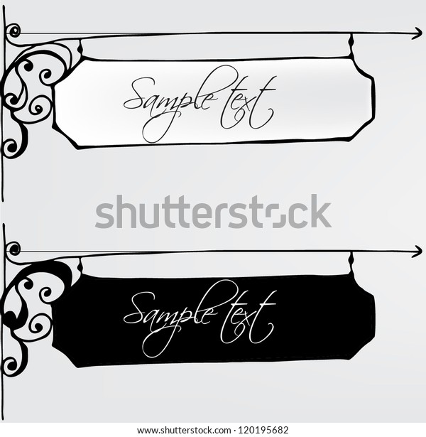 Illustrated Vintage Street Signs Vector Illustration Stock Vector 