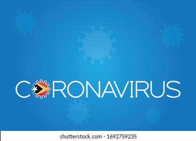 Illustrated Virus Flag for the Country of  East Timor