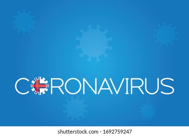 Illustrated Virus Flag for the Country of  Faroe Islands