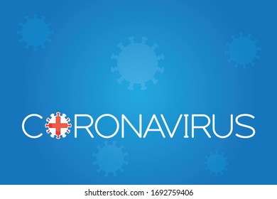 Illustrated Virus Flag for the Country of  Georgia