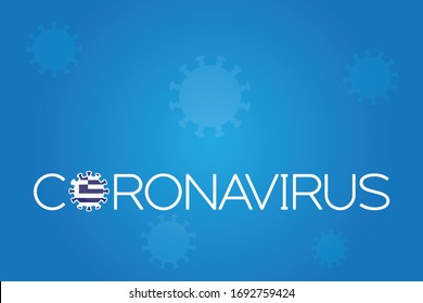 Illustrated Virus Flag for the Country of  Greece