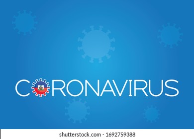 Illustrated Virus Flag for the Country of  Haiti