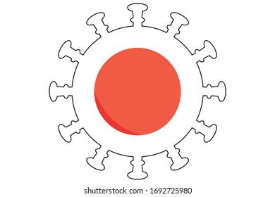 Illustrated Virus Flag for the Country of  Japan