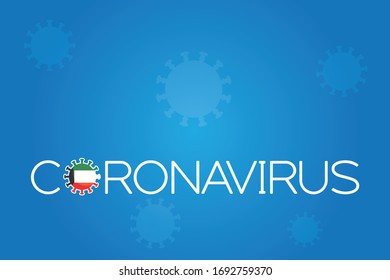 Illustrated Virus Flag for the Country of  Kuwait