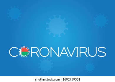 Illustrated Virus Flag for the Country of  Madagascar