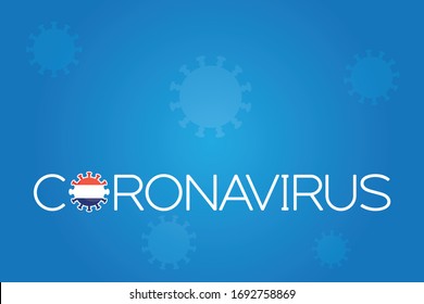 Illustrated Virus Flag for the Country of  Netherlands