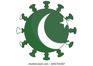 Illustrated Virus Flag for the Country of  Pakistan