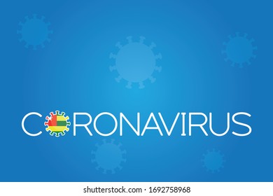 Illustrated Virus Flag for the Country of  Togo