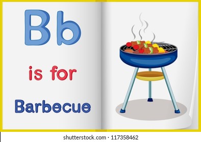 Illustrated voabulary learning sheet in a book