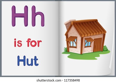 Hoja ilustrada de aprendizaje vocabulario en un libro