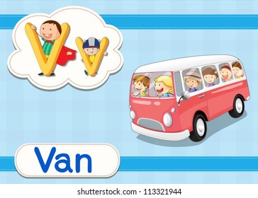 Illustrated vocabulary worksheet card with cartoon