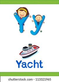 Illustrated vocabulary worksheet card with cartoon