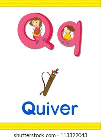 Illustrated vocabulary worksheet card with cartoon