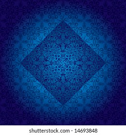 illustrated wallpaper design in blue that seamlessly repea