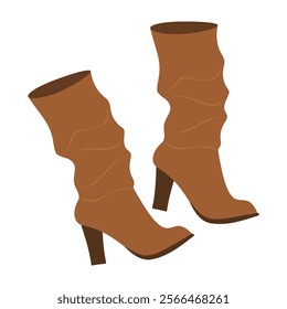 Illustrated Winter Boots in Varied Styles. Flat Vector