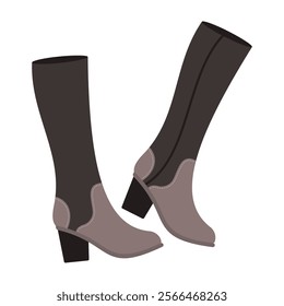 Illustrated Winter Boots in Varied Styles. Flat Vector