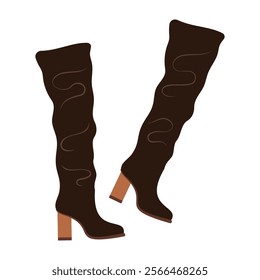 Illustrated Winter Boots in Varied Styles. Flat Vector