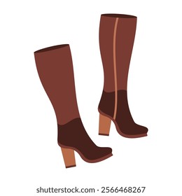 Illustrated Winter Boots in Varied Styles. Flat Vector