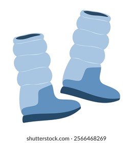 Illustrated Winter Boots in Varied Styles. Flat Vector