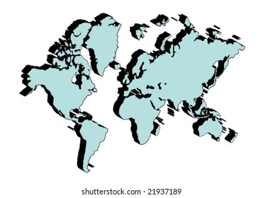 Illustrated world map with white background