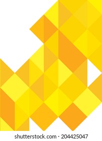 Illustrated yellow layout with abstraction.
