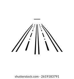 Illustrates black lines in perspective view with minimalist approach and transparent background, highlighting the convergence point.