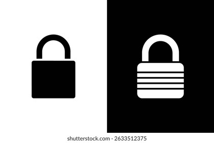 Illustrates a black and white padlock icon. The open padlock is on the right and the closed padlock is on the left, symbolizing security.