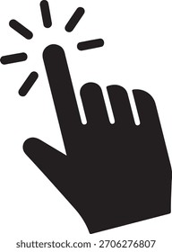 Ilustra un cursor de mano que realiza una acción de Hacer clic.