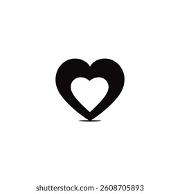 Illustrates a heart pin symbol with a black outline, featuring a white heart within. Created with clean lines, it stands out against a transparent backdrop.