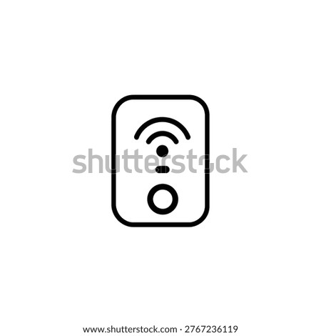 Illustrates a wifi signal indicator. A wifi icon with a transparent background in a simple and sleek line style, perfect for digital interfaces.