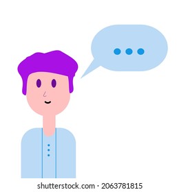 illustratin flat character about chat