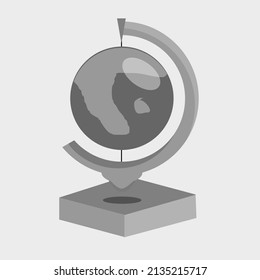 Ilustración de un globo en blanco y negro, de estilo plano