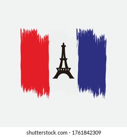 illustratin logo bastille day vector icon templet